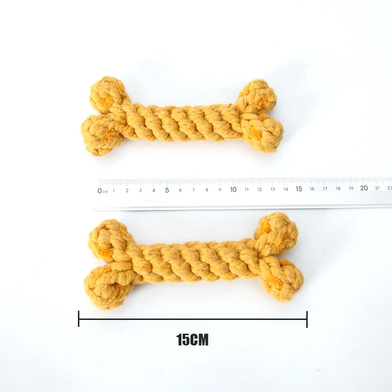 Cotton Bone-Shaped Dog Chew Toy
