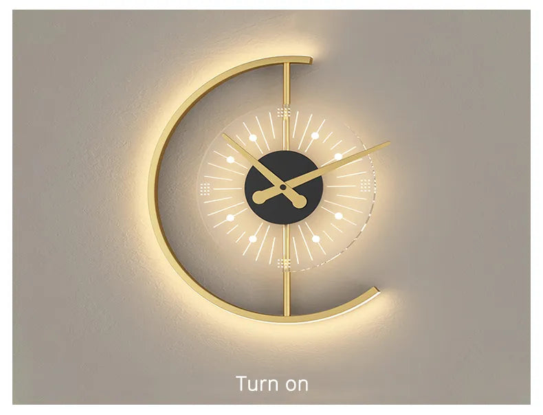 Modern Minimalist Led Wall Lamp With Clock