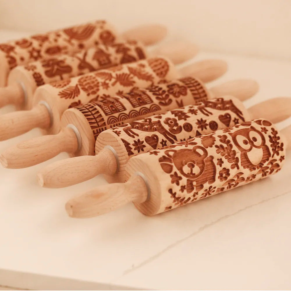 Patterned Mini Rolling Pin for Baking