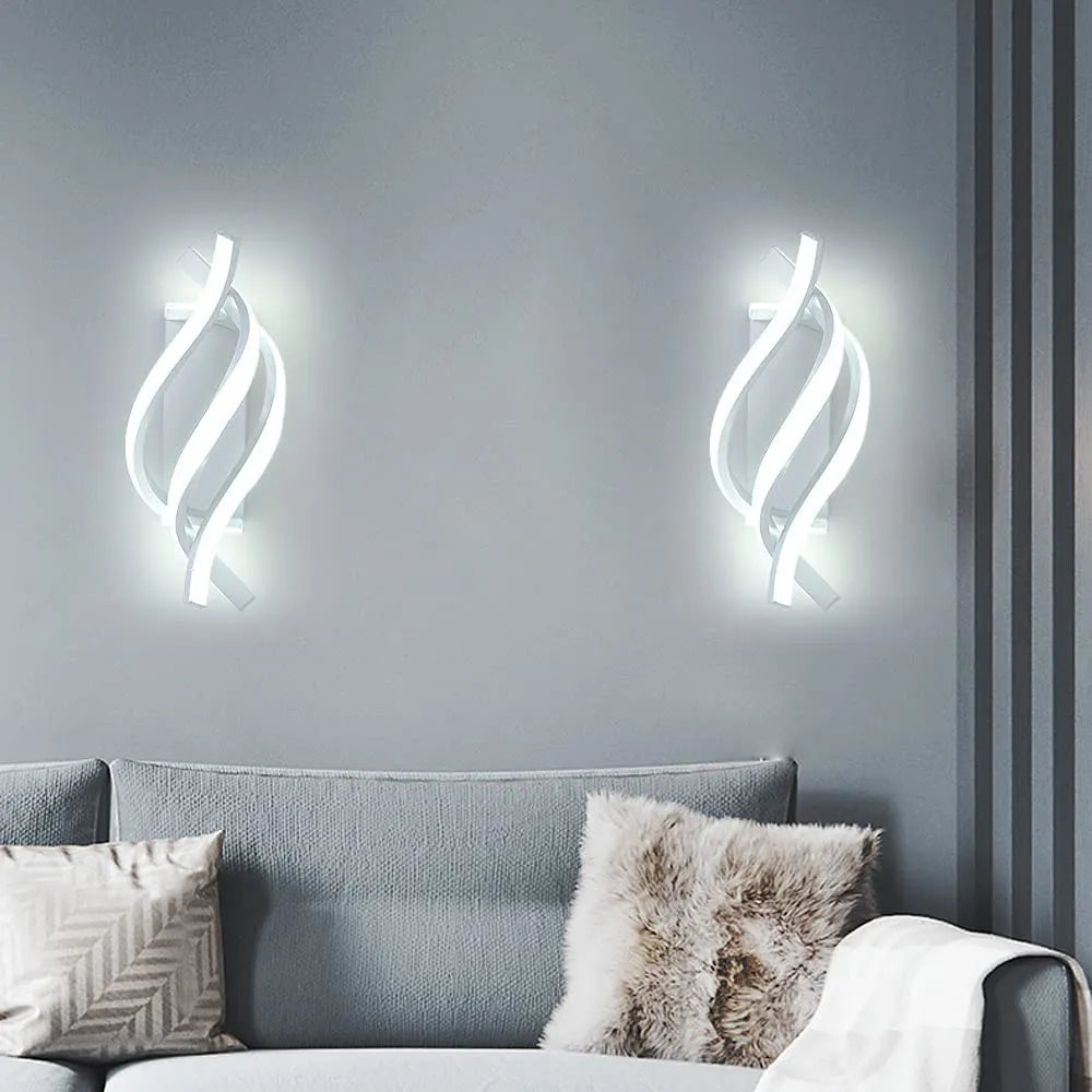 Wall Lamp LED Chrome Modern Elegant Spiral Indoor Wall Lights for Bedside Bedroom