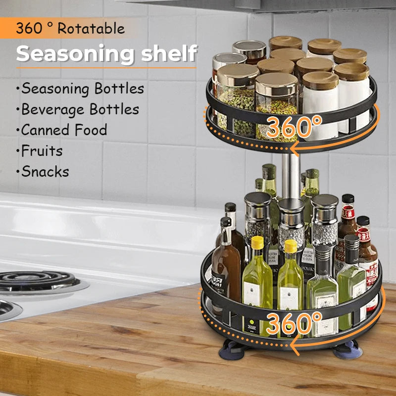 360° Rotation Spice Rack Organize
