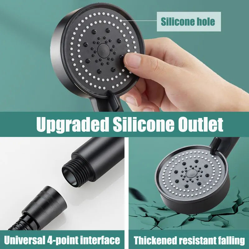 5 Modes High-Pressure Shower Head with Hose