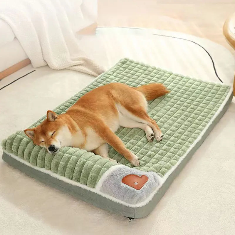 Winter Warm Plaid Dog Mat